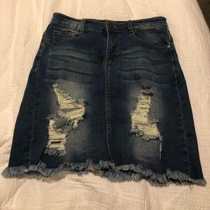 Cute distressed jean skirt Machine brand